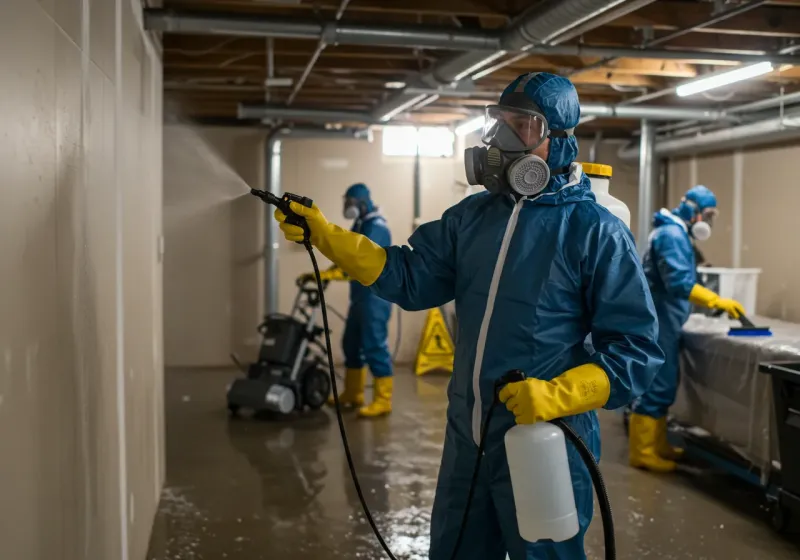 Basement Sanitization and Antimicrobial Treatment process in Oscoda County, MI