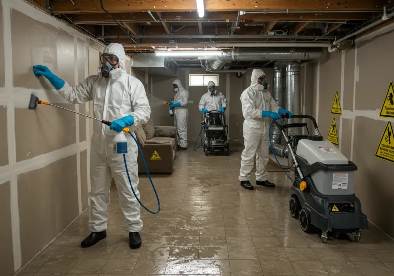 Basement Moisture Removal and Structural Drying process in Oscoda County, MI